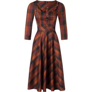 Swing jurk - Hearts & Roses - Bruin