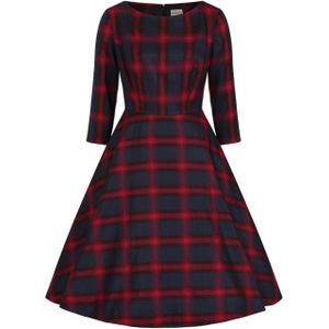 Banned Retro - Swing Jurk - Rood/Bordeauxrood/Blauw/Donkerblauw