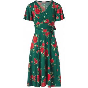 Swing jurk - Vintage Chic for Topvintage - Groen/Donkergroen/Multicolour