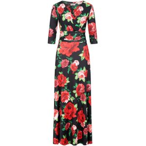 Maxi jurk - Vintage Chic for Topvintage - Zwart/Rood/Multicolour