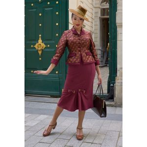 Strakke rok - Miss Candyfloss - Rood/Bordeauxrood