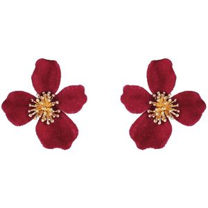 Oorbellen dames - Day&Eve by Go Dutch Label - Rood/Bordeauxrood/Goud - Maat One size