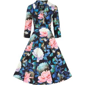 Swing jurk - Hearts & Roses - Zwart/Multicolour