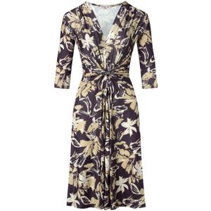 Swing jurk - Vintage Chic for Topvintage - Paars/Bruin/Multicolour