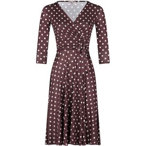 Swing - Vintage Chic for Topvintage - Jurk - Bruin - Polkadot Print