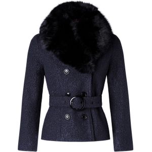 Mantel dames - Topvintage Boutique Collection - Blauw/Donkerblauw