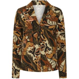 Blouse dames - Surkana - Groen/Bruin