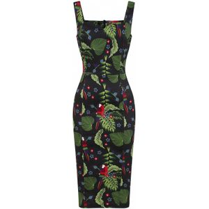 Strakke jurk - Collectif Clothing (Zwart/Multicolour)