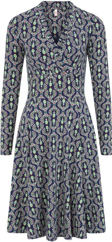 Blutsgeschwister - Swing - Jurk - Blauw - Knie-lange Rok - V-halslijn