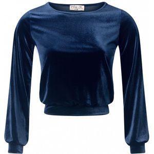 Topvintage - Vintage Chic - Blousetop - Marineblauw