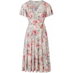 Swing jurk - Vintage Chic for Topvintage (Creme/Multicolour)