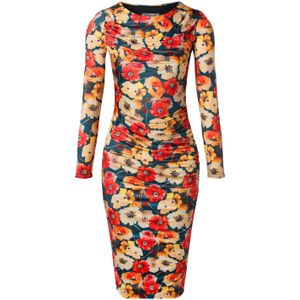 Strakke jurk - Vintage Chic for Topvintage - Blauw/Multicolour