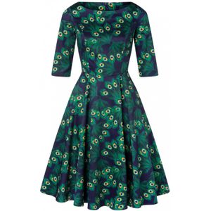 Swing jurk - Topvintage Boutique Collection (Blauw/Groen/Multicolour)