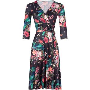 Swing jurk - Vintage Chic for Topvintage - Blauw/Donkerblauw/Multicolour