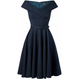 Effen jurk - Vintage Diva (Blauw)