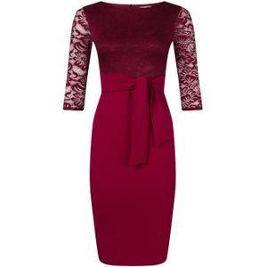 Strakke jurk - Vintage Chic for Topvintage - Rood/Bordeauxrood