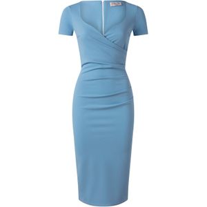 Strakke jurk - Vintage Chic for Topvintage - Lichtblauw/Blauw - Maat 10