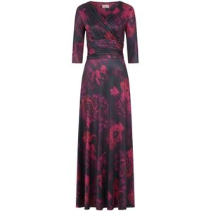 Topvintage - Vintage Chic - Maxi Jurk - Zwart/Bordeauxrood/Paars