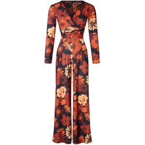 Jumpsuit - Vintage Chic for Topvintage - Zwart - Retro Bloemenprint
