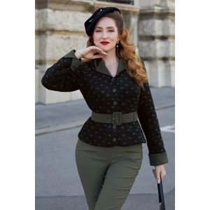 Blazer dames - Miss Candyfloss - Zwart/Groen/Olijfgroen