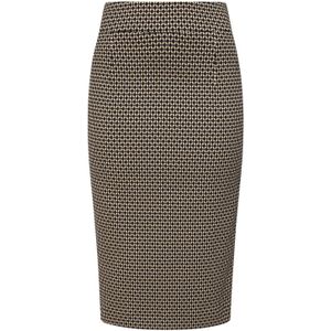 Strakke rok - Very Cherry - Zwart/Beige/Multicolour