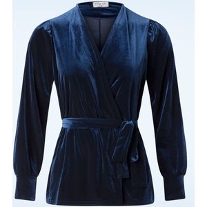 Topvintage - Vintage Chic - Peplum Top - Blauw