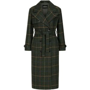 Surkana - Trenchcoat - Groen/Multicolour - Dames