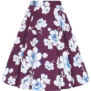 Swing rok - Hearts & Roses - Paars/Multicolour