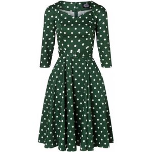 Swing jurk - Hearts & Roses (Groen)