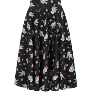 Swing rok - Banned Retro - Zwart/Multicolour - Maat M