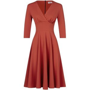 Swing jurk - Vintage Chic for Topvintage - Bruin/Oranje - Maat 18