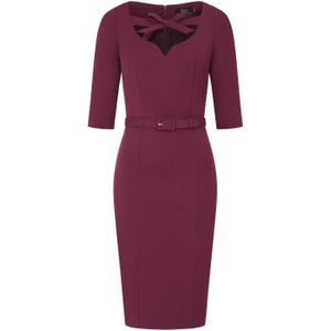 Strakke jurk - Vintage Diva - Rood/Bordeauxrood