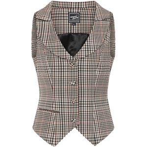 Gilet dames - Glamour Bunny Business Babe - Beige/Multicolour - Maat M
