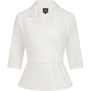 Top - Glamour Bunny Business Babe - Wit