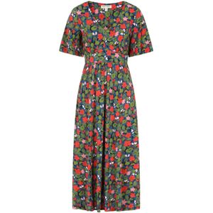 Seasalt - Midaxi Jurk - Blauw - Jersey - Korte Vlindermouwtjes