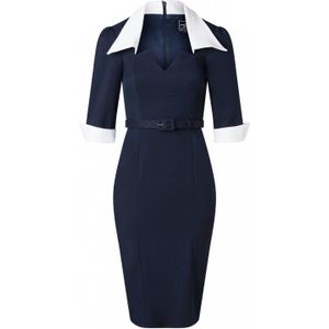 Strakke jurk - Glamour Bunny Business Babe - Blauw