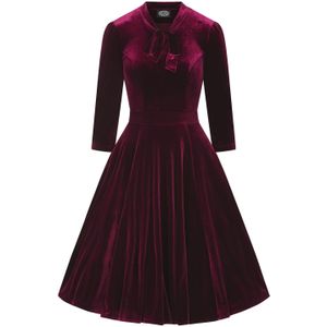 Swing jurk - Hearts & Roses - Rood/Bordeauxrood