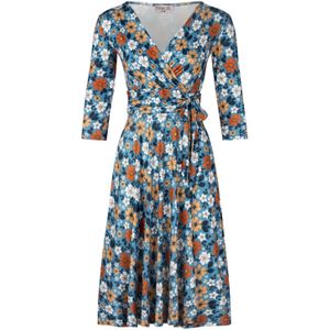 Swing jurk - Vintage Chic for Topvintage - Blauw/Oranje