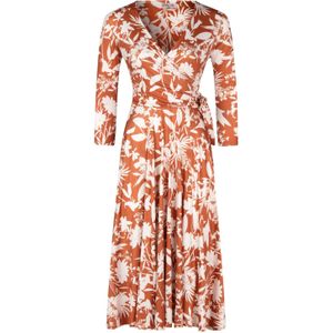 Swing Jurk - Vintage Chic for Topvintage - Bruin/Creme/Oranje