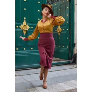 Top - Miss Candyfloss - Bordeauxrood/Geel/Goud