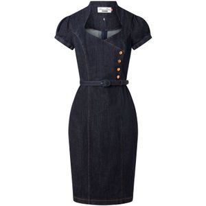 Rock-a-Booty - Strakke Jurk - Blauw - Denim