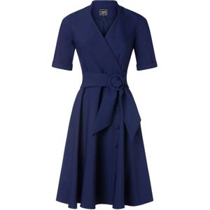 A-lijn jurk - Glamour Bunny Business Babe - Blauw/Donkerblauw
