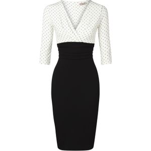 Strakke jurk - Vintage Chic for Topvintage - Zwart/Wit