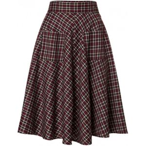 Swing rok - Banned Retro - Zwart/Rood/Bordeauxrood