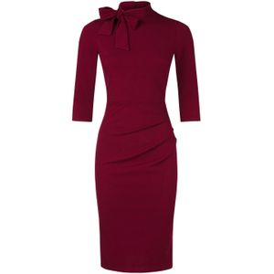 Strakke jurk - Vintage Chic for Topvintage - Rood/Bordeauxrood