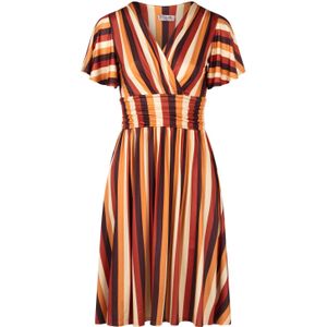 Swing jurk - Vintage Chic for Topvintage - Bruin/Multicolour