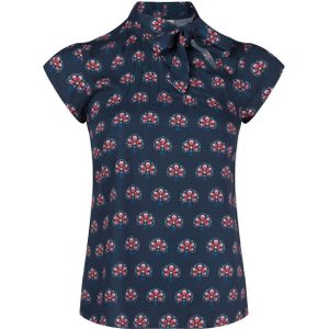 Blouse dames - Circus - Rood/Blauw/Donkerblauw - Maat M