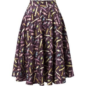 Swing rok - Banned Retro - Paars/Multicolour - Maat XS