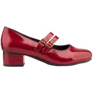 Jana Veganistische damespumps met strap, zwart patent, 36 EU, zwart (patent), 36 EU