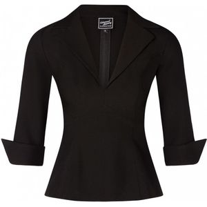 Top - Glamour Bunny Business Babe - Zwart